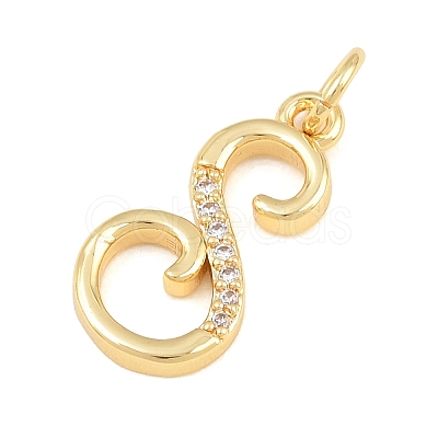Brass Micro Pave Clear Cubic Zirconia Pendants CU-CBA7939-01S-G-1