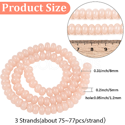 3 Strands Imitation Jade Glass Beads GLAA-PA0001-36B-06-1
