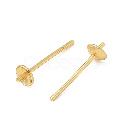 Brass Stud Earring Findings KK-A300-29A-G-1