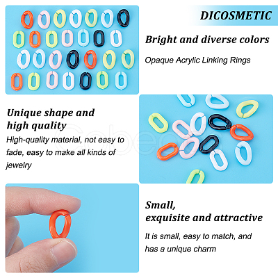 1260Pcs 14 Style Opaque Acrylic Linking Rings SACR-DC0001-01-1