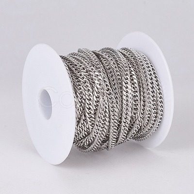 Tarnish Resistant 304 Stainless Steel Cuban Link Chains CHS-E018-13P-1
