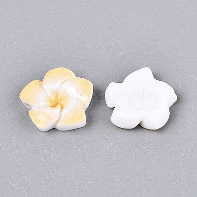 Plumeria Flower Opaque Resin Cabochons CRES-T025-30B-02-1