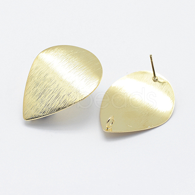 Brass Drawbench Stud Earring Findings X-KK-F728-15G-NF-1
