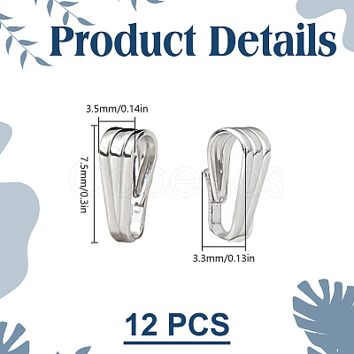 12Pcs 925 Sterling Silver Snap on Pendant Bails STER-DR0001-30-1