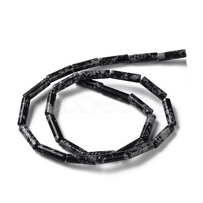 Synthetic Snowflake Obsidian Beads Strands G-D077-B02-1