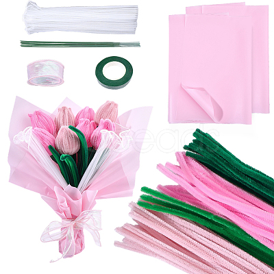 DIY Chenille Stem Tinsel Garland Craft Kits DIY-SC0033-14A-1