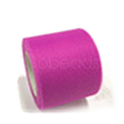 50 Yards Elastic Polyester Deco Mesh Ribbons SRIB-WH0011-129K-1