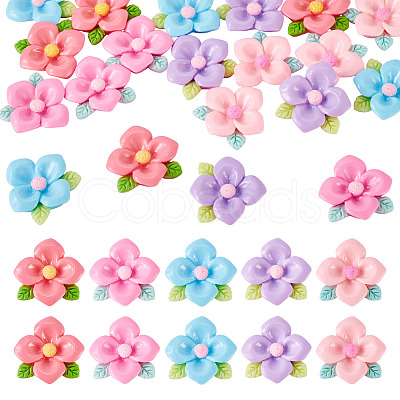 20pcs Opaque Resin Cabochons RESI-TADJ0001-08C-1