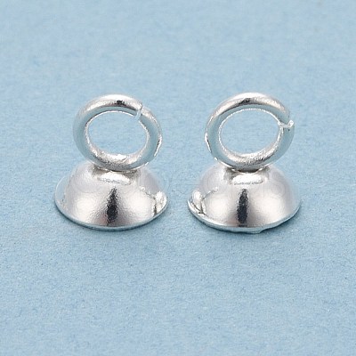 201 Stainless Steel Bead Cap Pendant Bails STAS-L244-27C-S-1