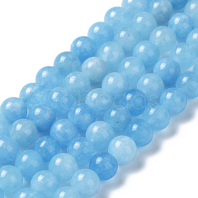 Natural Green Jade Imitation Aquamarine Beads Strands X-G-B046-08A-1