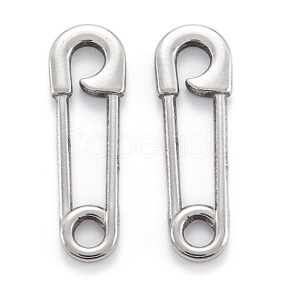 Non-Tarnish 304 Stainless Steel Safety Pin Pendant Charms X-STAS-M291-12P-1