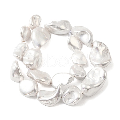 Electroplated Shell Pearl Beads Strands BSHE-A001-01C-1