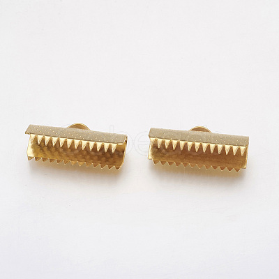 304 Stainless Steel Ribbon Crimp Ends STAS-G187-24G-20mm-1