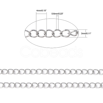 Tarnish Resistant 304 Stainless Steel Curb Chains CHS-Q001-11-1