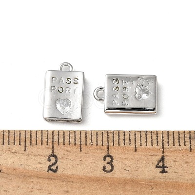 Rack Plating Brass Micro Pave Cubic Zirconia Pendants X-KK-P290-55P-1