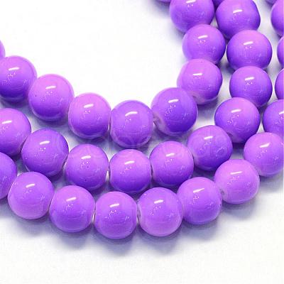 Baking Paint Glass Round Bead Strands DGLA-Q020-6mm-27-1
