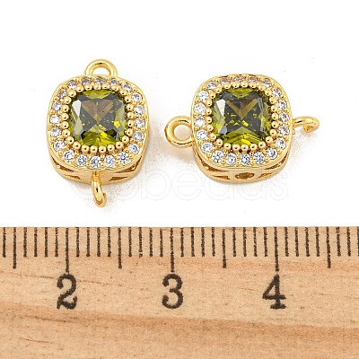 Brass Pave Cubic Zirconia Connector Charms KK-B096-05G-02-1