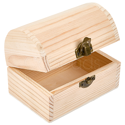 1Pc Unfinished Wooden Storage Box WOCR-SP0001-02-1