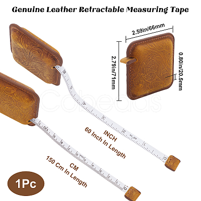 Flower Pattern Leather Tape Measure AJEW-WH20001-30B-1