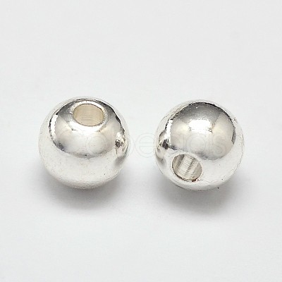 Rack Plating Brass Round Spacer Beads KK-I598-03S-RS-1