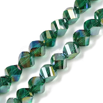 Electroplate Transparent Glass Beads Strands EGLA-B011-02A-AB03-1