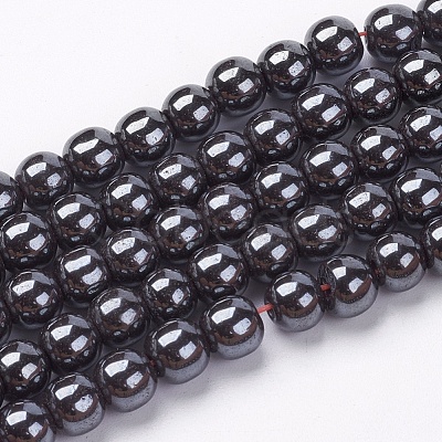 Non-Magnetic Synthetic Hematite Beads Strands X-G-H1624-6mm-2-1