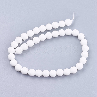 Natural White Jade Bead Strands G-R166-10mm-22-1