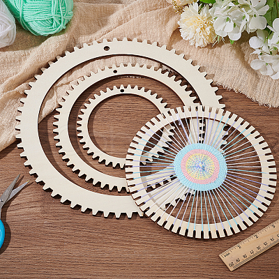 Wood Knitting Loom Kit TOOL-WH0155-76C-1