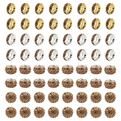 Handmade Polymer Clay Rhinestone Pave Disco Beads RB-TA0001-20B-1
