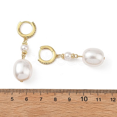 Oval Shell Pearl Drop Earrings EJEW-JE07361-01-1