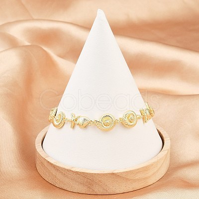 Brass Link Chain Bracelets for Women BJEW-A090-06A-G-1