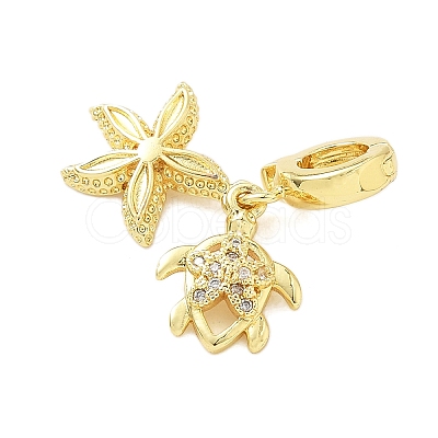 Brass Micro Pave Clear Cubic Zirconia Pendants KK-A263-01A-G-1