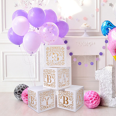 4Pcs Paper with PET Storage Boxes CON-WH0095-192-1