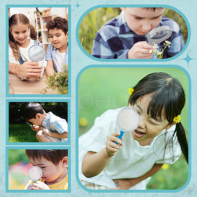 72Pcs 6 Colors Plastic Handheld Magnifier for Children DIY-GO0002-78-1