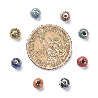 Fancy Aantiqued Glazed Porcelain Beads X-PORC-R401-M-1