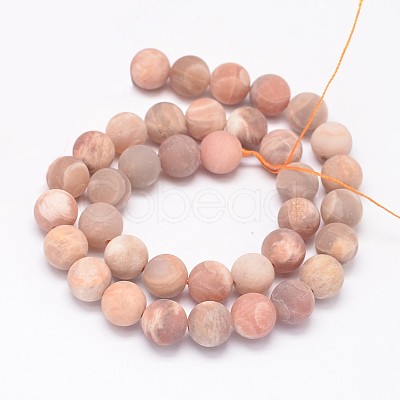 Round Natural Sunstone Beads Strands G-K068-29-6mm-1