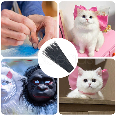 900Pcs Plastic Simulated Animal Whiskers for Crafts Needle Felting DIY-CY0002-72A-1