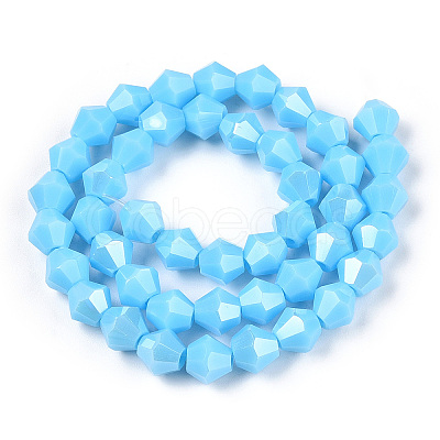 Opaque Solid Color Electroplate Glass Beads Strands LS-EGLA-A039-P6mm-A12-1