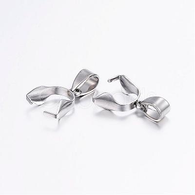 Tarnish Resistant 304 Stainless Steel Pendant Pinch Bails STAS-E127-10P-1