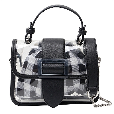 Women's Crossbody Bags with Tartan Pattern Drawstring Inner Bag PW-WG87521-04-1