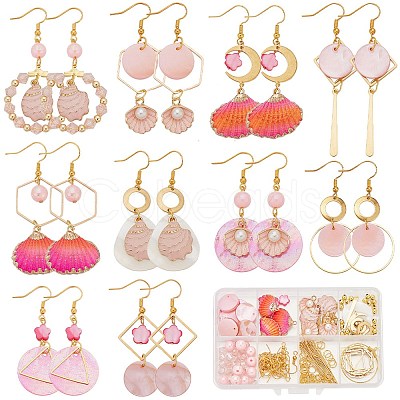 DIY Natural Shell Dangle Earring Making Kit DIY-SC0025-80-1