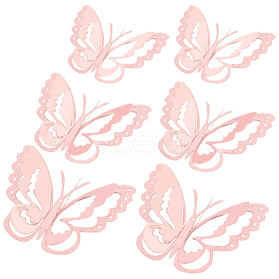 CREATCABIN 3Sets 3D Butterfly PVC Mirrors Wall Stickers DIY-CN0001-86A-1