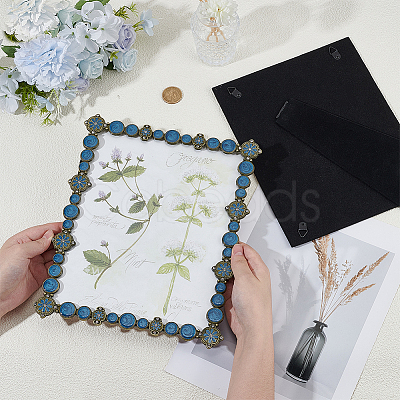 Rectangle Zinc Alloy Enamel Photo Frame Stand AJEW-WH0794-87C-1