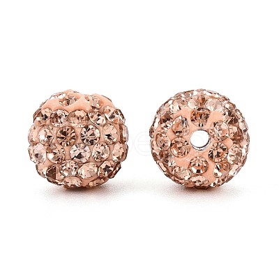 Polymer Clay Pave Rhinestone Beads RB-Q197-10mm-26-1