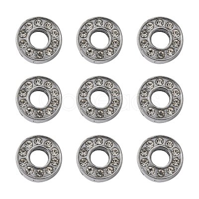 Alloy Initial Slide Charms with Grade A Rhinestones ALRI-R032-O-FF-1