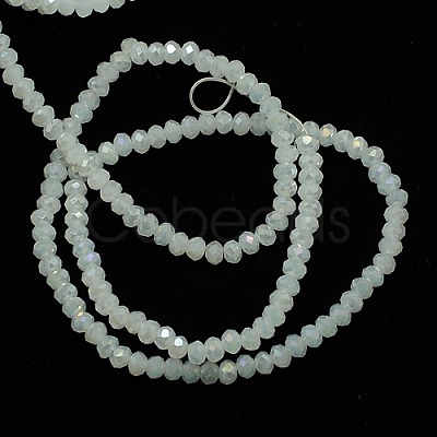 Opaque Solid Color Crystal Glass Rondelle Beads Strands EGLA-F049A-01-1