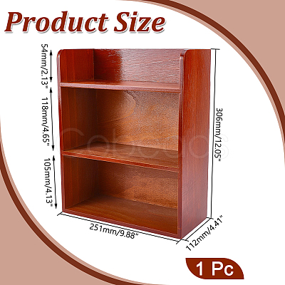 Wood 3-Tier Desktop Storage Holder AJEW-WH0410-358-1