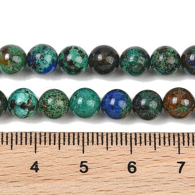 Natural Azurite Beads Strands G-P503-6MM-09-1