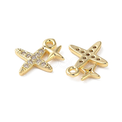 Brass Micro Pave Cubic Zirconia Charms X-KK-F872-13G-1