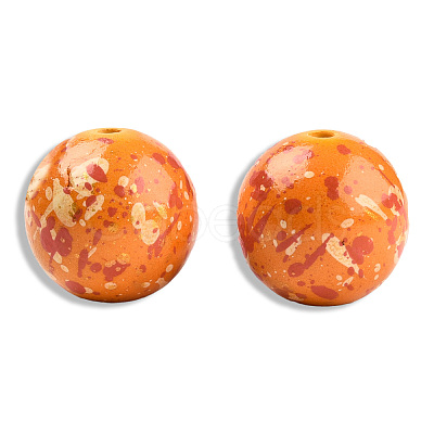 Spray Painted Resin Beads RESI-N034-19-V07-1